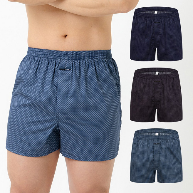 제임스딘 남자 80수 프리미엄 순면 주자 트렁크 사각 팬티 세트 3P