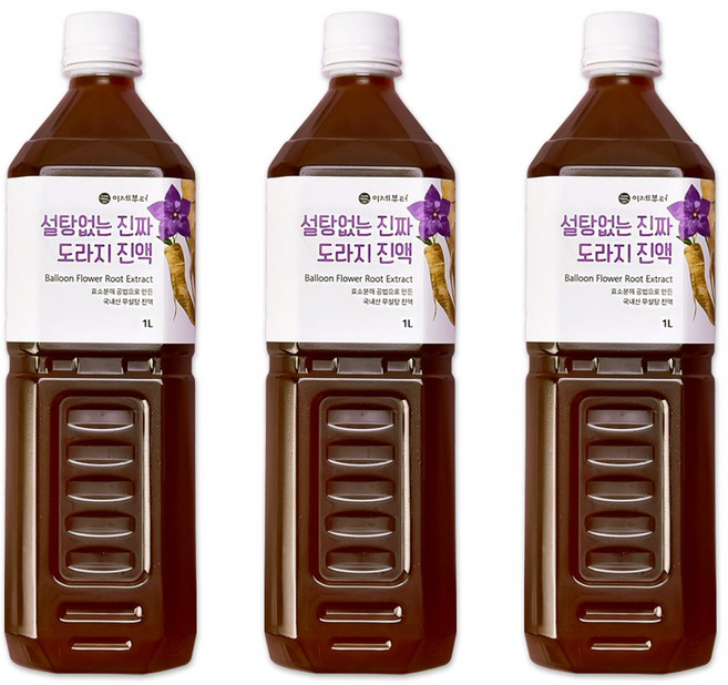이제부터 설탕없는 진짜 도라지 진액, 1L, 3개