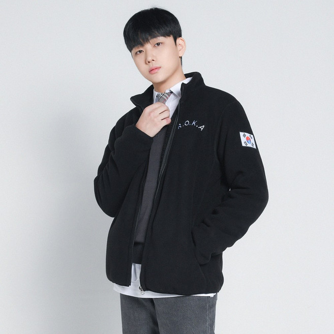 ROKA 보아털 전체 자수 플리스 (2color)