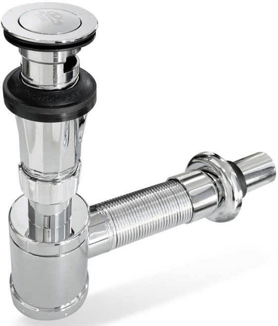 국산 세면대 초간편 길이조절 벽 배수 일체형 폽업 트랩, 1개