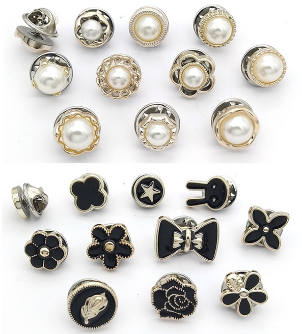 [1+1] 미니 오픈방지 브로치 매너브로치 10개 뱃지 단추 노출 옷핀