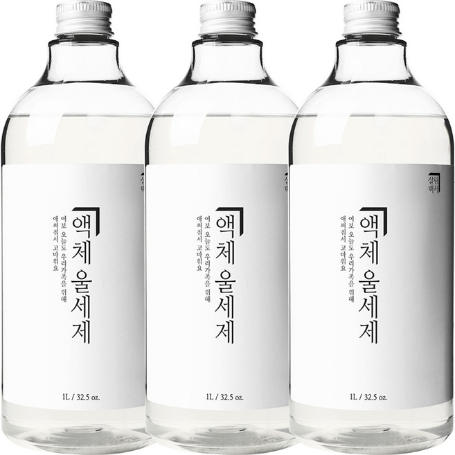 살림백서 액체 울세제 본품, 1L, 3개