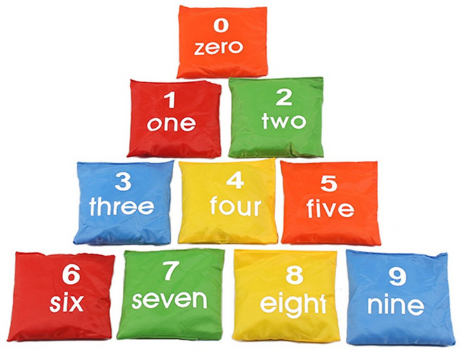 키더스 숫자 콩주머니 10개입 1세트 숫자 빈백 유아 체육교구 KC인증, 키더스 숫자 콩주머니 10개 1세트