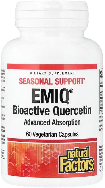 [60캡슐] 네추럴팩터스 바이오액티브 퀘르세틴 EMIQ 50mg 베지 캡슐 60정, 1개, 60개 - 쿠팡