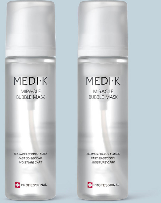 약국입점 메디케이 미라클버블팩 대용량 145ml 노워시 물광 수분광채 피부결케어 속건조 저자극 홈케어, 2개
