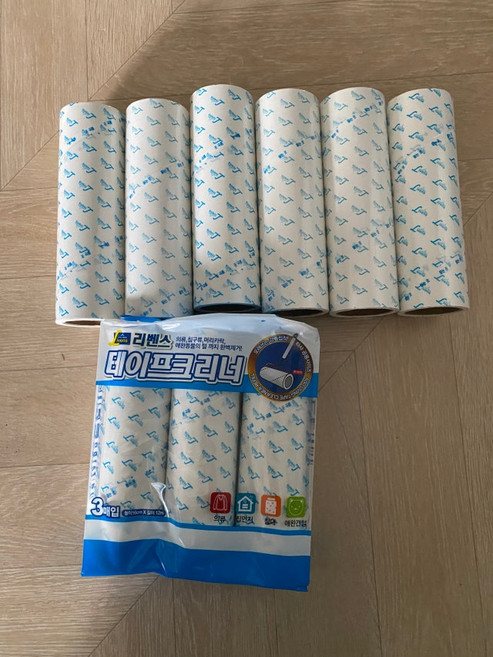 리벤스 사선컷팅 돌돌이 테이프크리너 리필 9개, B.테이프크리너 본체+리필6개