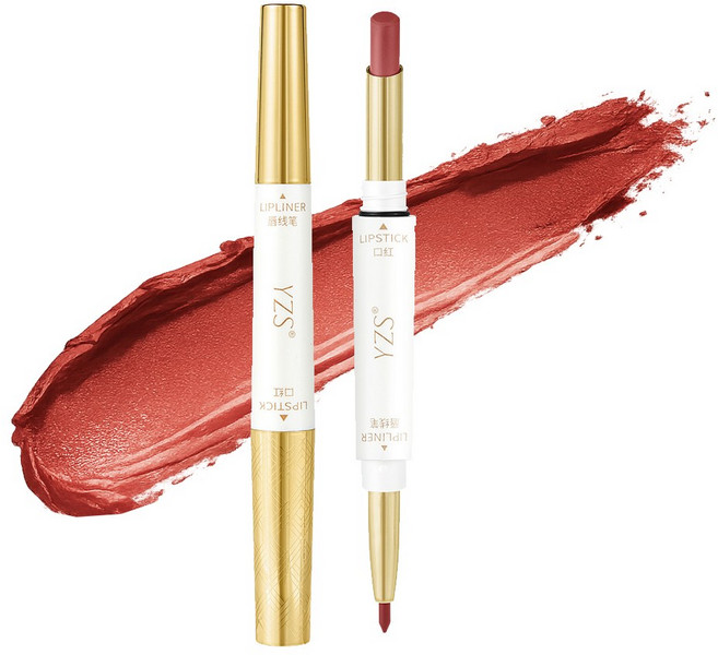 이칠가게 듀얼 헤드 립스틱 립라이너 매트 레드계열 여성용, 톤업레드