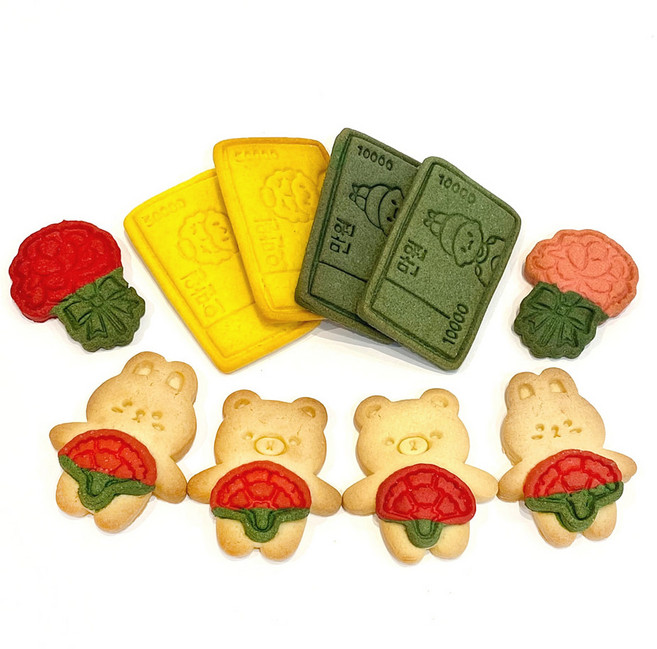 가정의달 카네이션 돈 수제쿠키 선물세트 어버이날 스승의날 선생님 감사의달 선물 답례, 감사수제쿠키세트, 2.Thank You 귀염, 1개