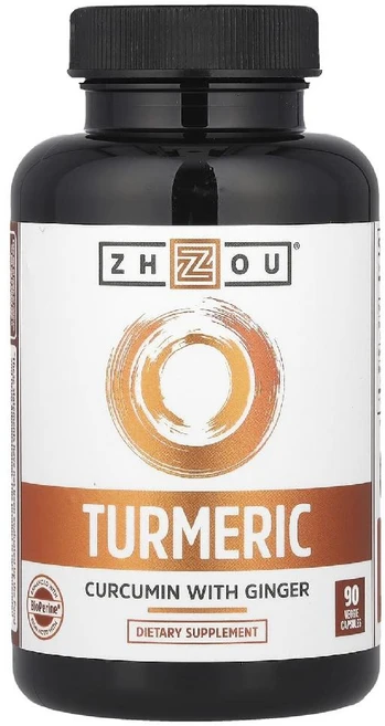 Zhou 강황 커큐민 생강 Turmeric Curcumin Ginger 캡슐 90정 - 쿠팡