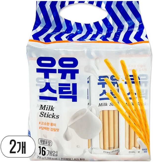 우유 스틱 과자, 16g, 32개 - 쿠팡