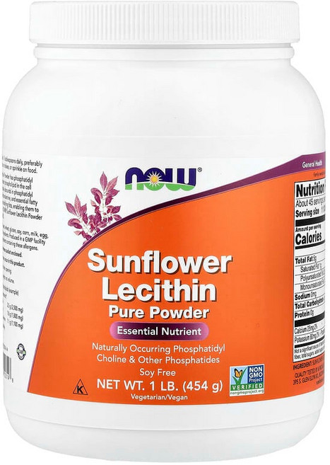 NOW Foods 해바라기 레시틴 순수 분말 454g(1lb) NOW-02314, 454g, 1