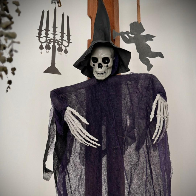 할로윈 행잉 해골장식 니퍼 리퍼 캠핑장식 3color, 2. 보라