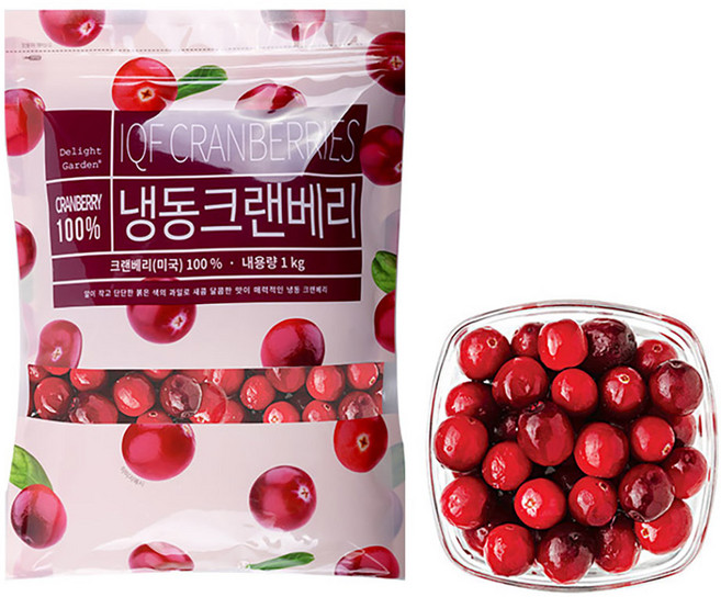 [딜라잇가든]냉동 크랜베리, 1kg, 5개