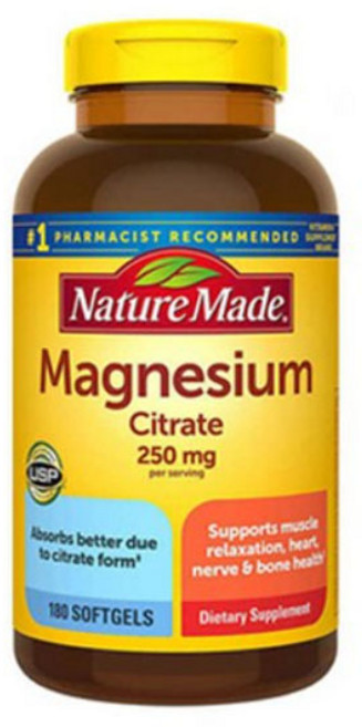 네이처메이드 마그네슘 시트르산 250mg 소프트젤, 1개, 180정