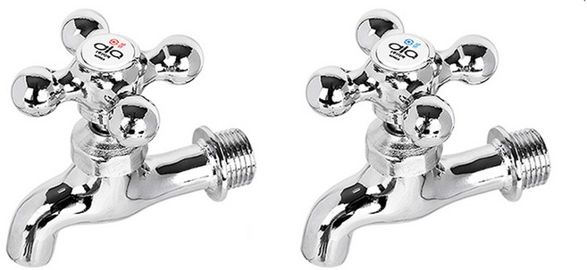 베란다 수도꼭지 교체 십자핸들 세탁기 수도꼭지 A타입, B타입, 온수, 1개