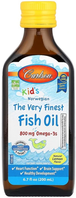 칼슨 노르웨이산 피쉬 오일 레몬 맛 800mg 200ml, 198.142ml, 1개 - 쿠팡