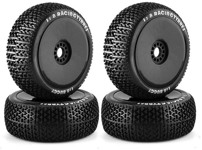 116mm 1/8 스케일 RC 버기 타이어 17mm 16 진 RC 휠 및 타이어 ARRMA TRAXXAS REDCAT 팀 LOSI KYOSHO VRX HOBAO HPI HSP 2, 검은색