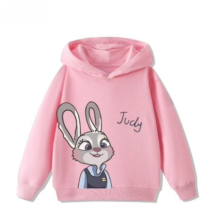 Zootopia 공동 브랜드 아동복 만화 토끼 주디 닉 아동용 후드티 가을 겨울 따뜻한 상의, 06 100, 17 1