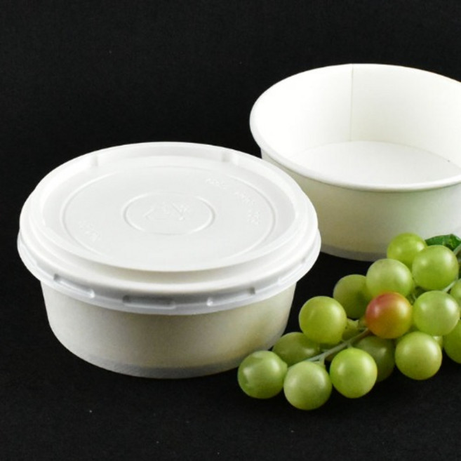 380cc 종이용기 국그릇 무지 종이그릇 분식종이용기 특수컵 380cc컵 500세트(AF백색뚜껑포함)