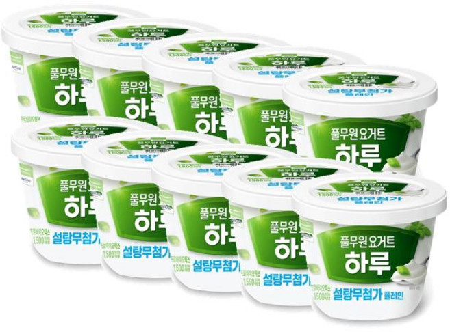 풀무원 하루요거트 설탕무첨가 빅팟 플레인, 10개