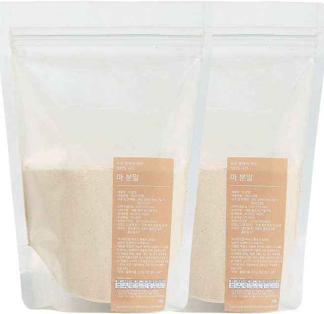방앗간청년 국산 마 분말 가루 죽, 2개, 300g