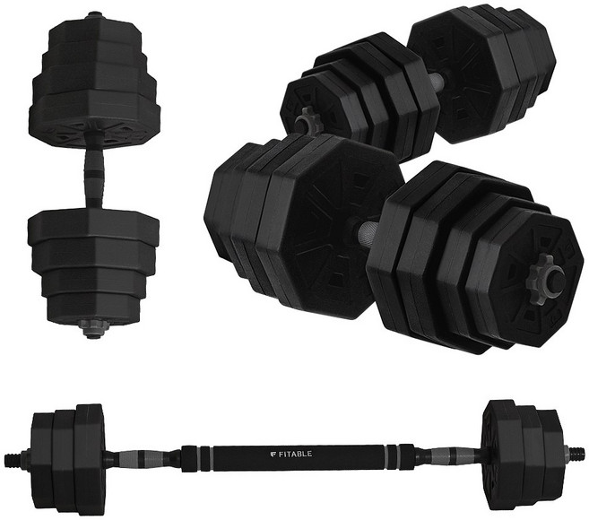 핏에이블 픽스 무게조절 덤벨 바벨 2in1 세트, 1개, 28kg
