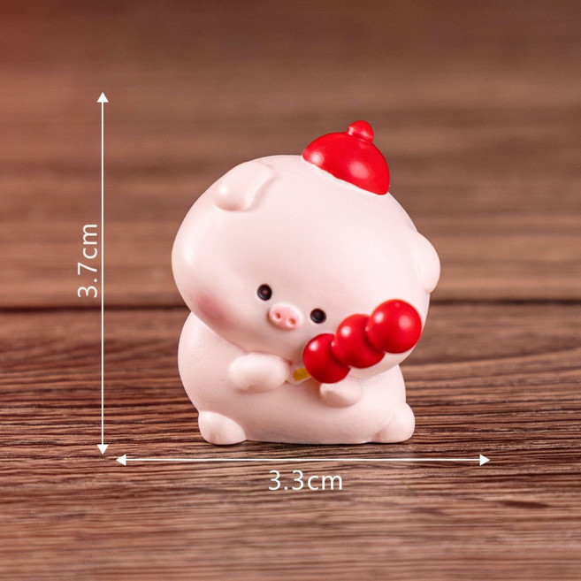 仙仙 招財小豬 可愛小圓豬 金幣豬 魚缸造景桌上擺飾, 03 葫蘆