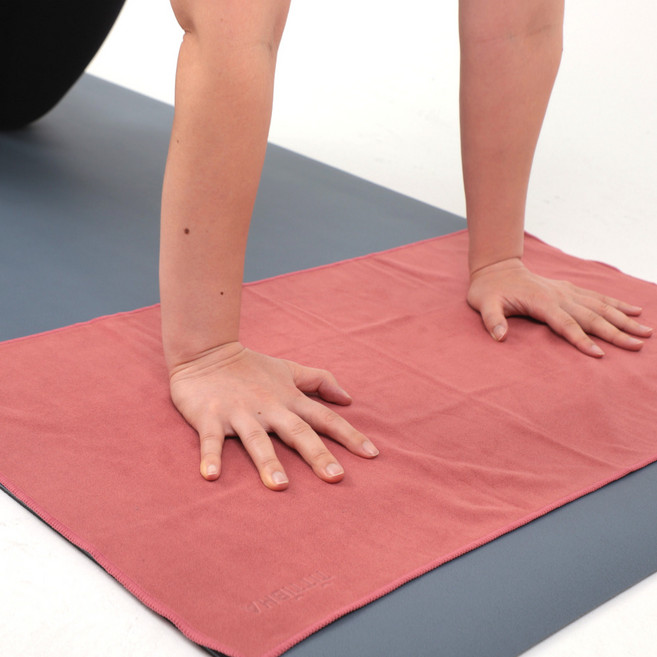 티티바 요가 핸드타월 논슬립 스포츠 매트 에너지 타올, 1개, 레드