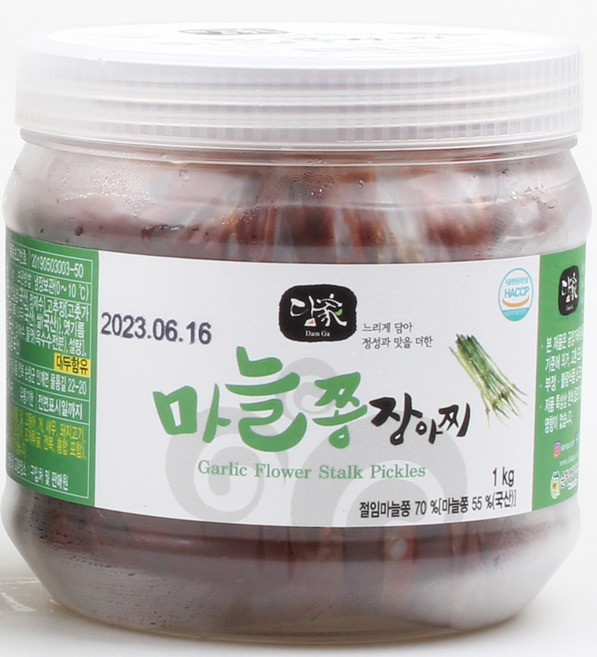 (무료배송)국내산 농산물로 4대를 이어온 전통 장류의 명가/순창 성가정식품/마늘쫑 장아찌, 1kg, 2개