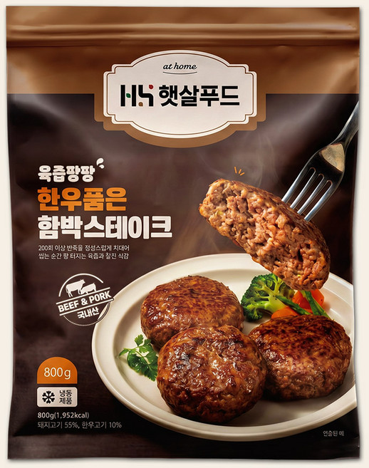 햇살푸드 한우품은 함박스테이크 800g (10개입), 1개
