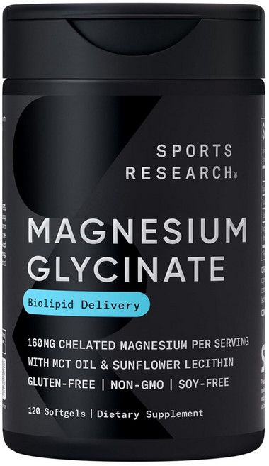 스포츠리서치 마그네슘 글리시네이트 딜리버리 160mg 소프트젤, 1개