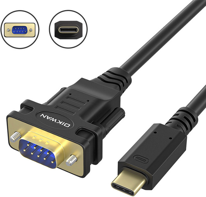 C타입 TO DB9 F/M 시리얼 FT/RS232 변환 케이블1.8M 컨버터(대량 주문제작 가능), 1개, C타입 TO DB9/M(수) 시리얼 케이블