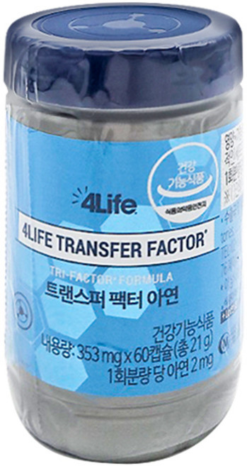 포라이프 트랜스퍼 팩터 아연 353mgx60캡슐, 트랜스퍼 팩터아연, 1개, 60정