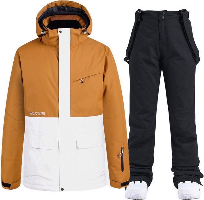 여성 스키복세트 여자 스노우 보드복 방한방풍 상하의, 1개, 맥백 상의+블랙 바지 XL