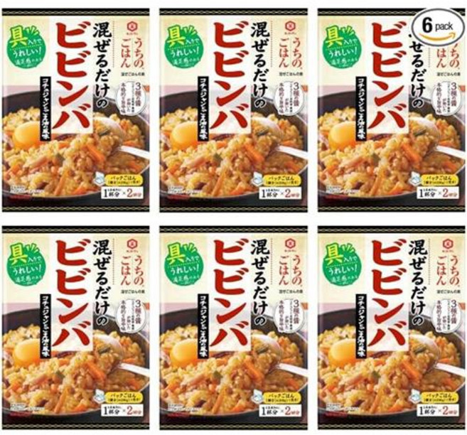 킷코만 우리 밥 비벼밥의 기본 비빔밥 고추장과 참기름의 풍미82g 6개, 82g