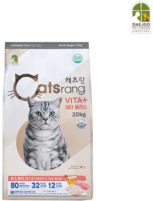 캐츠랑 고양이 비타플러스 기능성 사료, 닭, 20kg, 1개