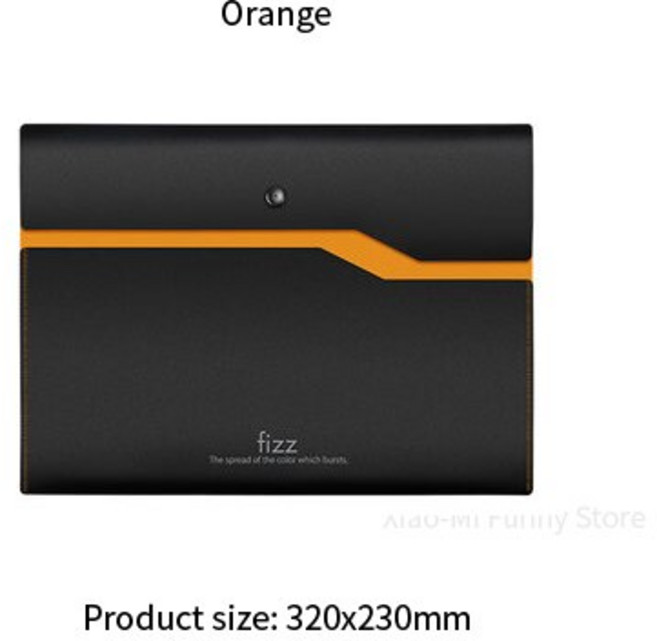 샤오미-Youpin Fizz 파일링 제품 A4 파일 홀더 정리 2 겹 대용량 문서 가방 비즈니스 서류 가방 사무실 공, 주황색, 1개