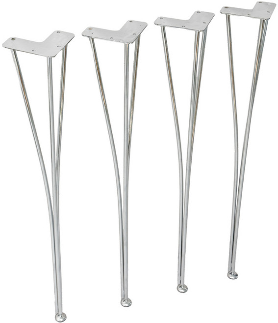 가온스토어 철제 식탁다리 책상다리 700mm, 4개, 크롬