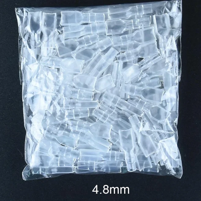 자동차 터미널 암 수 커넥터 2.8/4.8/6.3mm 버트 스플라이스 와이어 12/18awg 크림프 키트 액세서리 60 Pc, 01 60Pcs 4.8mm Sleeve, 01 Transparent