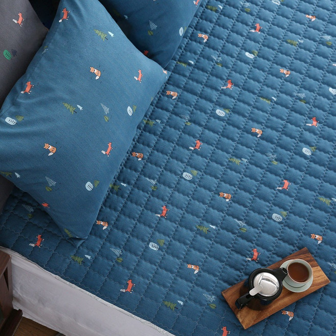 스잠 여우당당 온수&전기&카본&온열매트커버 S. SS. D. Q, 블루