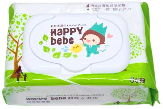 HAPPY bebe超純水濕巾, 6, 86, 60g