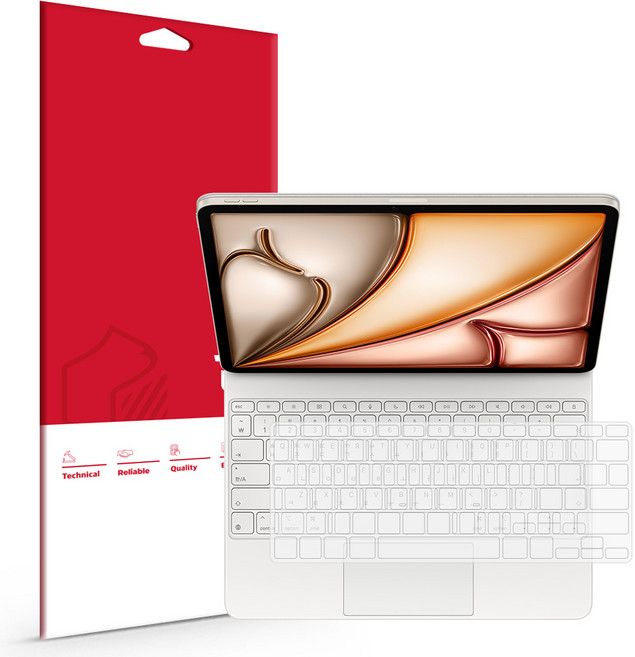 아이패드에어 13 8세대 M4 매직키보드 슬림 TPU 키스킨 덮개 커버+팜레스트 필름, 영어 매직키보드용