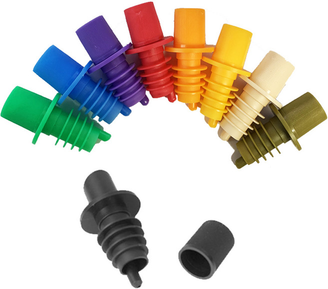 색색별 푸어러PVC 와인및오일용기 흘림방지캡+뚜껑세트 [100개], 100개, 보라