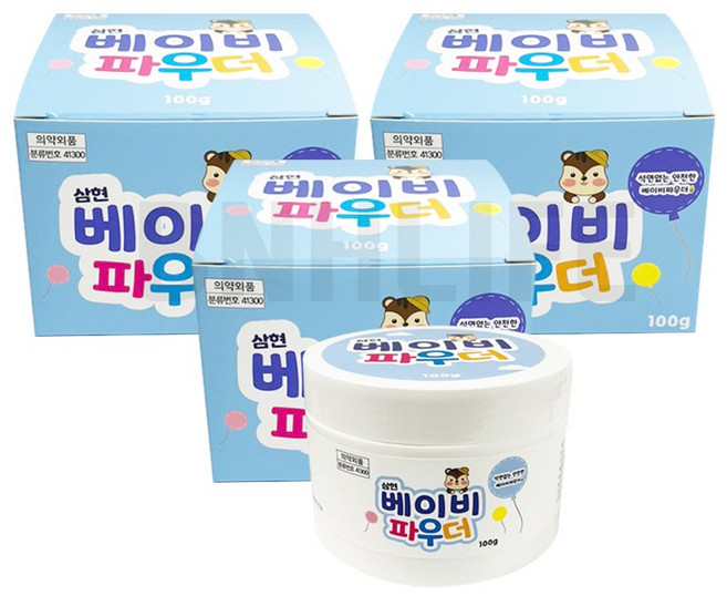 6위 - 삼현제약 토닥 베이비 파우더100g [3세트] 아기 땀띠 분통, 100g, 3개