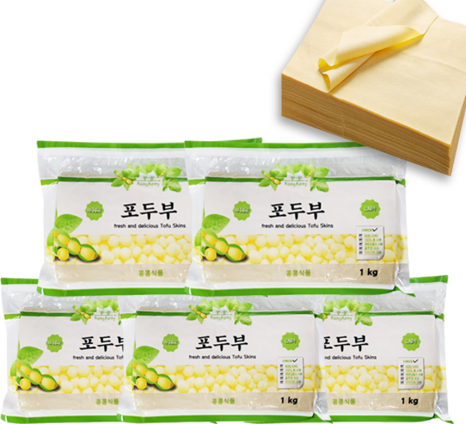 홍홍 중국식품 국내생산 냉장 진공 건두부 포두부, 1개, 5kg