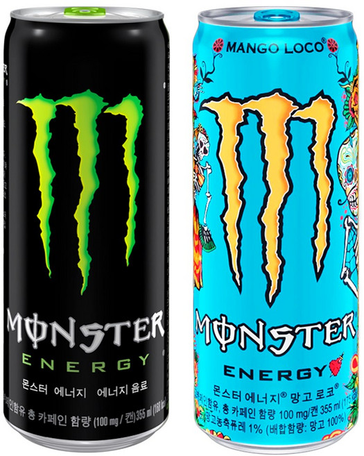 몬스터 에너지 355ml 그린x12캔+망고 로코x12캔, 1세트