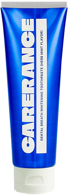 [미백/입냄새] 케어란스 덴탈 브레스 화이트닝 미백 치약 (허브민트향), 100g, 1개
