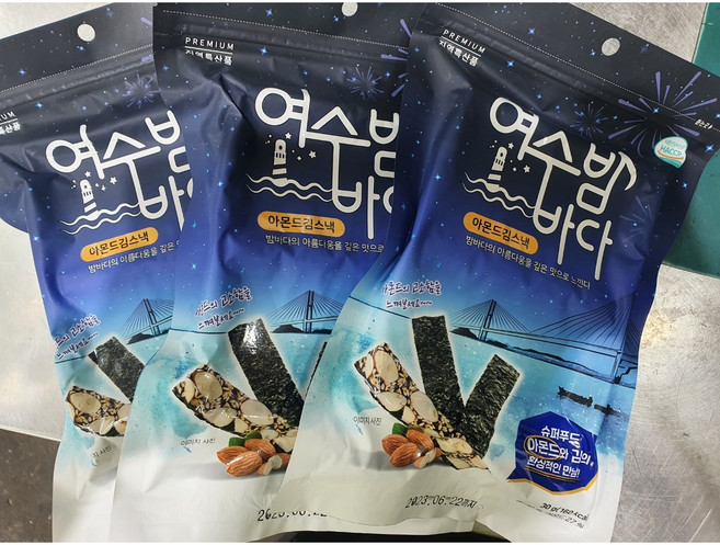 [여수물산] 여수밤바다 김스낵 아몬드김스낵 30g, 1개