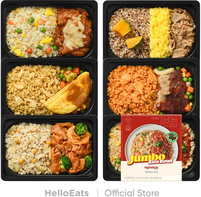 헬로잇츠 점보덮밥 식단관리 도시락 6팩, 1개, 250g