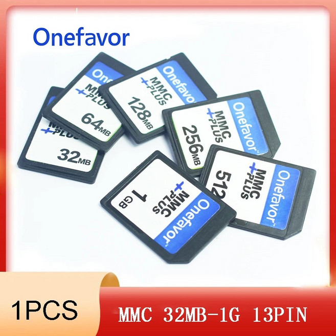 Onefava 13 핀 MMC 카드 32MB 64MB 128MB 256MB 512MB 1GB 메모리 멀티미디어 구형 카메라용 듀얼 로우 Pius 칩 1 개, 3.MMC512M 13PIN, 1개